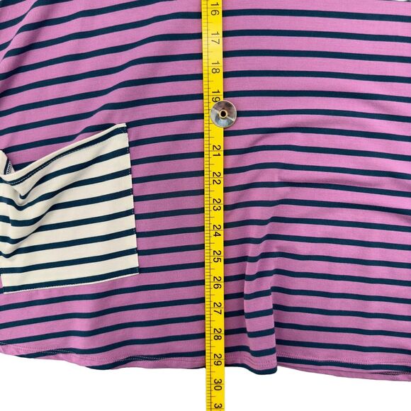 Matilda Jane Long Sleeve Top Womens Size Large Purple Stripe Front Pockets - Picture 13 of 14